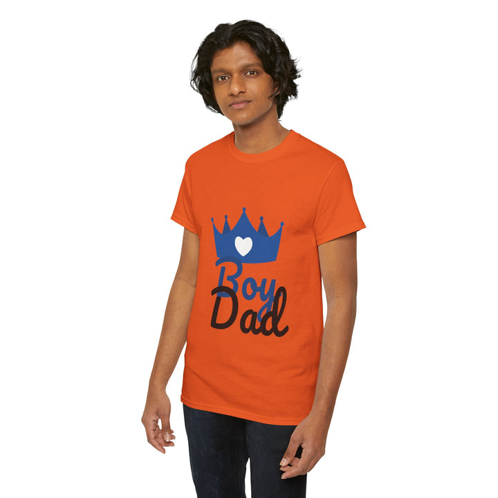 Boy Dad Crown Heavy Cotton Tee - Perfect Gift