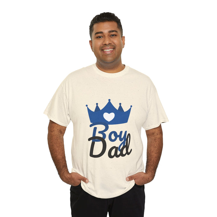 Boy Dad Crown Heavy Cotton Tee - Perfect Gift