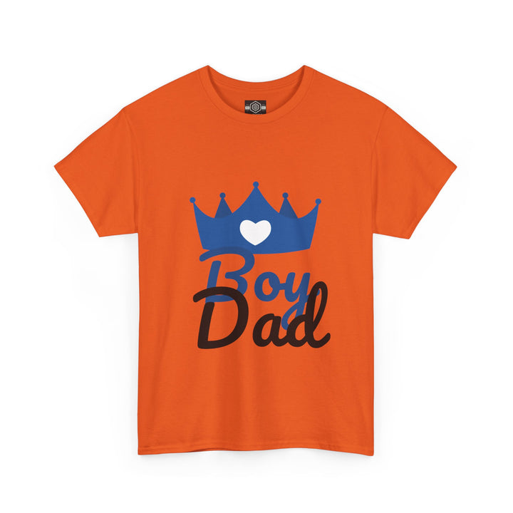 Boy Dad Crown Heavy Cotton Tee - Perfect Gift