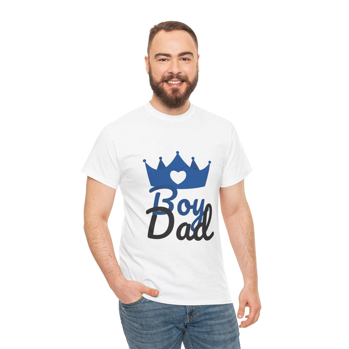 Boy Dad Crown Heavy Cotton Tee - Perfect Gift