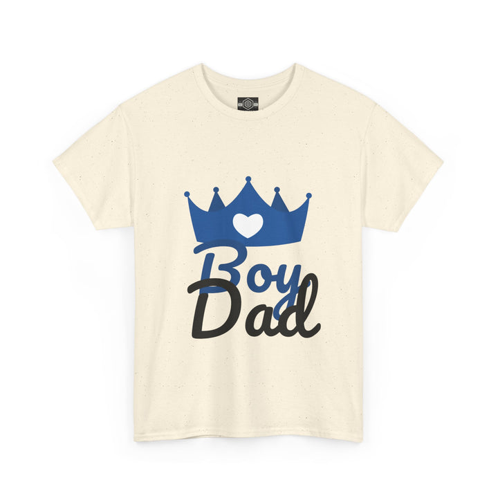 Boy Dad Crown Heavy Cotton Tee - Perfect Gift