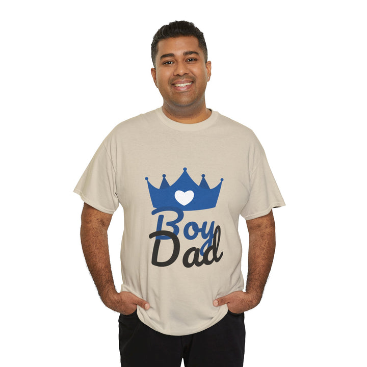 Boy Dad Crown Heavy Cotton Tee - Perfect Gift