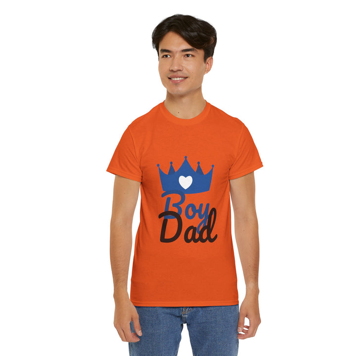 Boy Dad Crown Heavy Cotton Tee - Perfect Gift