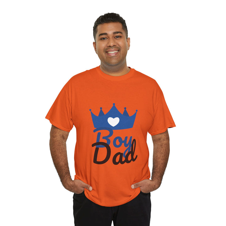 Boy Dad Crown Heavy Cotton Tee - Perfect Gift