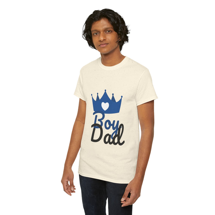 Boy Dad Crown Heavy Cotton Tee - Perfect Gift