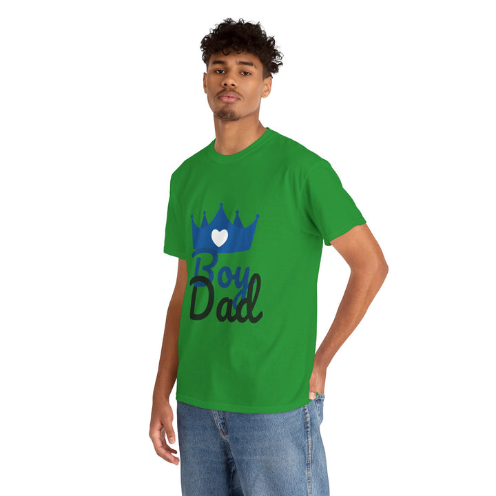 Boy Dad Crown Heavy Cotton Tee - Perfect Gift