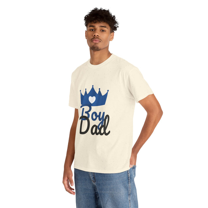 Boy Dad Crown Heavy Cotton Tee - Perfect Gift