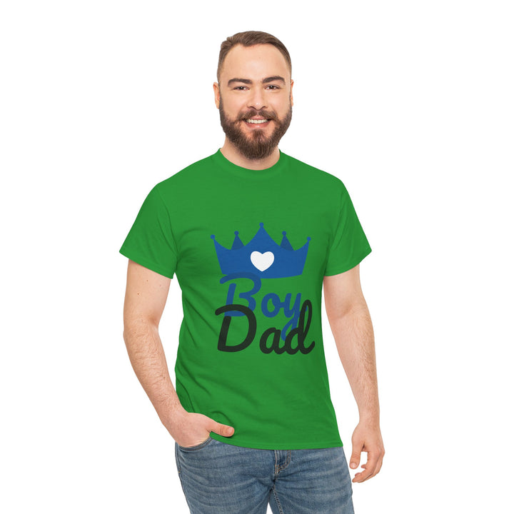 Boy Dad Crown Heavy Cotton Tee - Perfect Gift