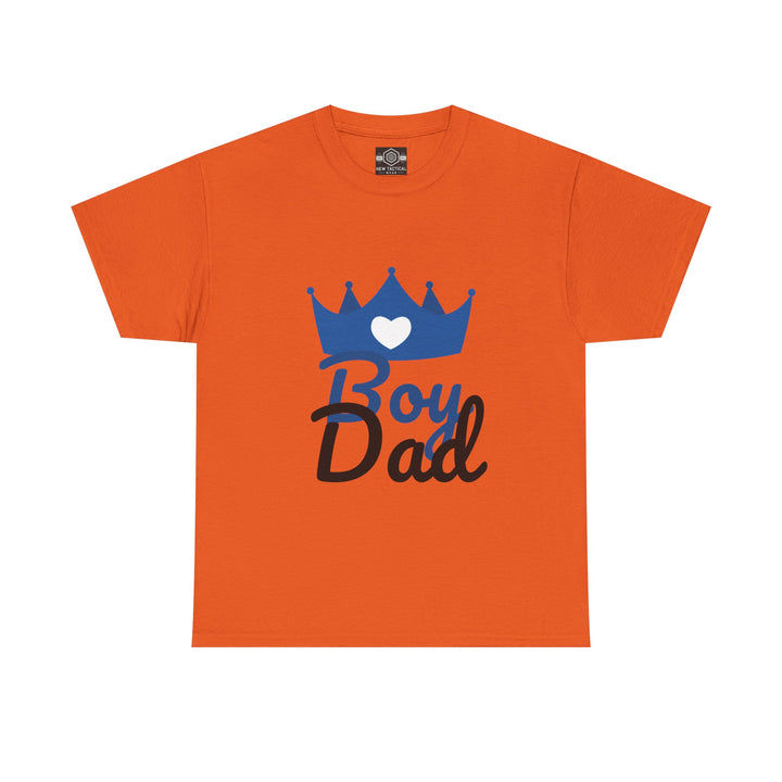 Boy Dad Crown Heavy Cotton Tee - Perfect Gift