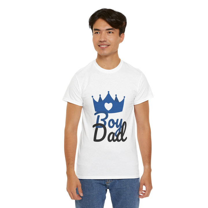 Boy Dad Crown Heavy Cotton Tee - Perfect Gift