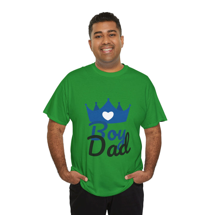 Boy Dad Crown Heavy Cotton Tee - Perfect Gift