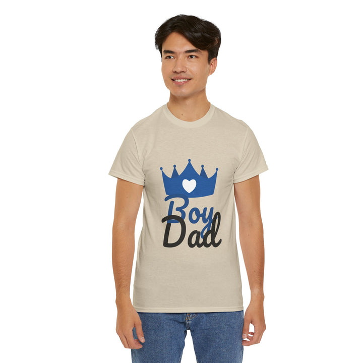 Boy Dad Crown Heavy Cotton Tee - Perfect Gift