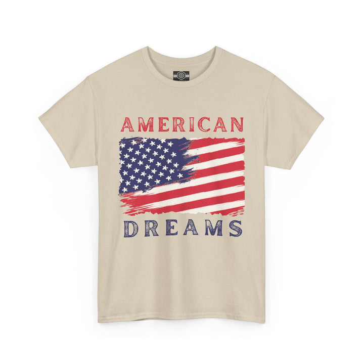 American Dreams Heavy Cotton Tee - Patriotic Graphic T-Shirt