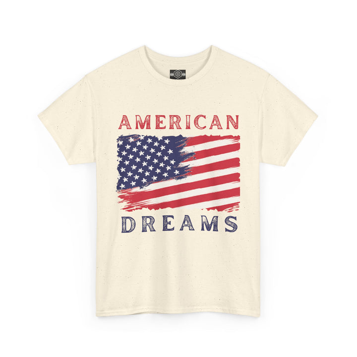 American Dreams Heavy Cotton Tee - Patriotic Graphic T-Shirt