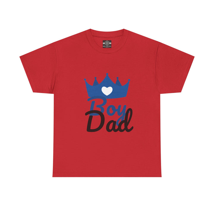 Boy Dad Crown Heavy Cotton Tee - Perfect Gift