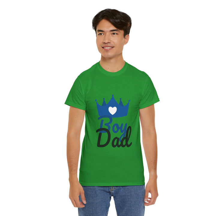 Boy Dad Crown Heavy Cotton Tee - Perfect Gift