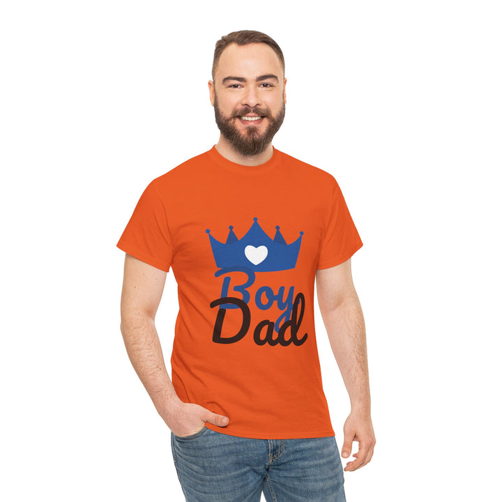 Boy Dad Crown Heavy Cotton Tee - Perfect Gift